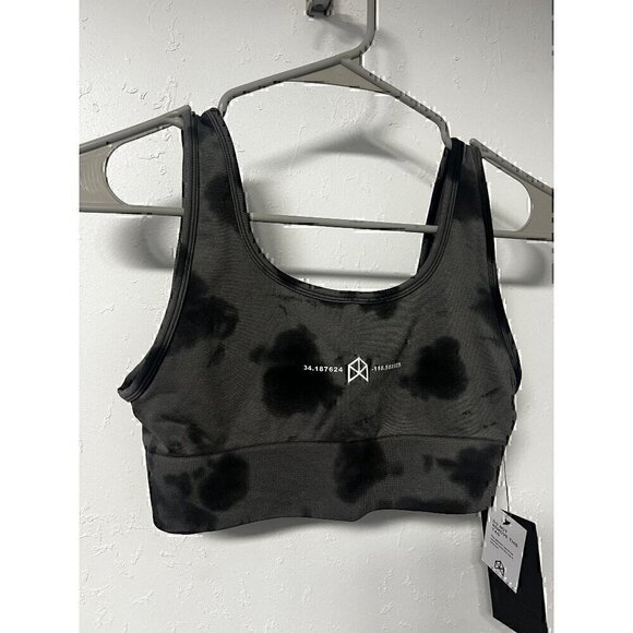RAWGEAR PULL OVER SPORTBRA, TIE DYE BLACK AND GREY, SMALL - Picture 1 of 3